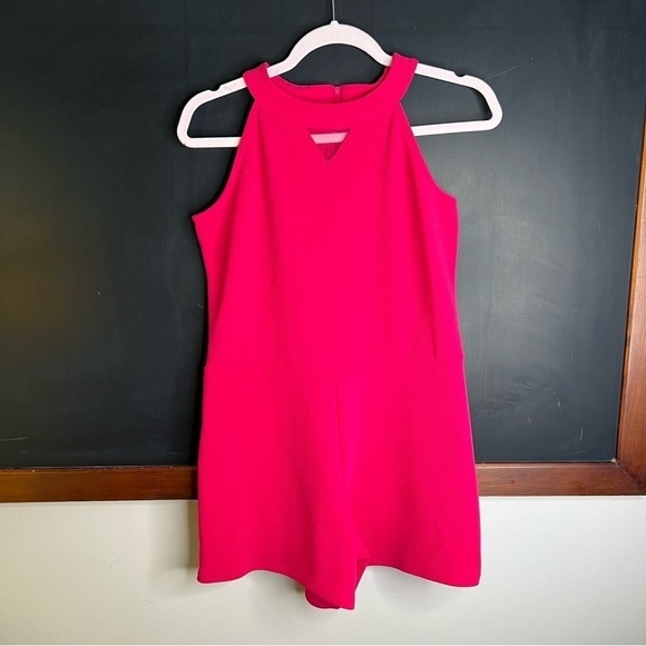 Children's Place Girls Size 16 Romper Hot Pink Sleeveless Back Zip High Neck - Picture 3 of 6